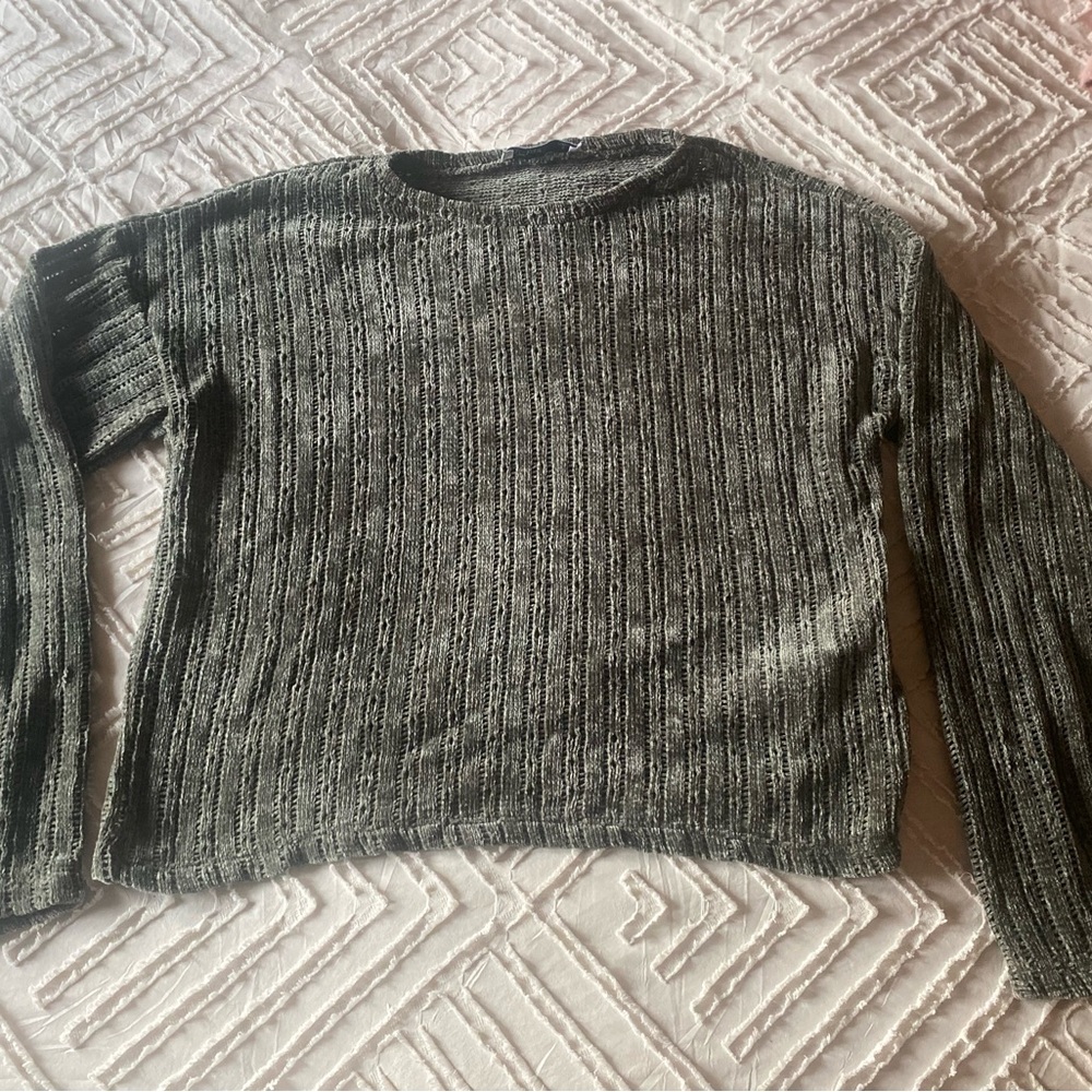 Hollister Women's Charcoal Ribbed Sweater